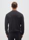 Black cotton blend sweatshirt with front pocket_2