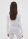 White fitted stretch cotton bodysuit with crew neck_2