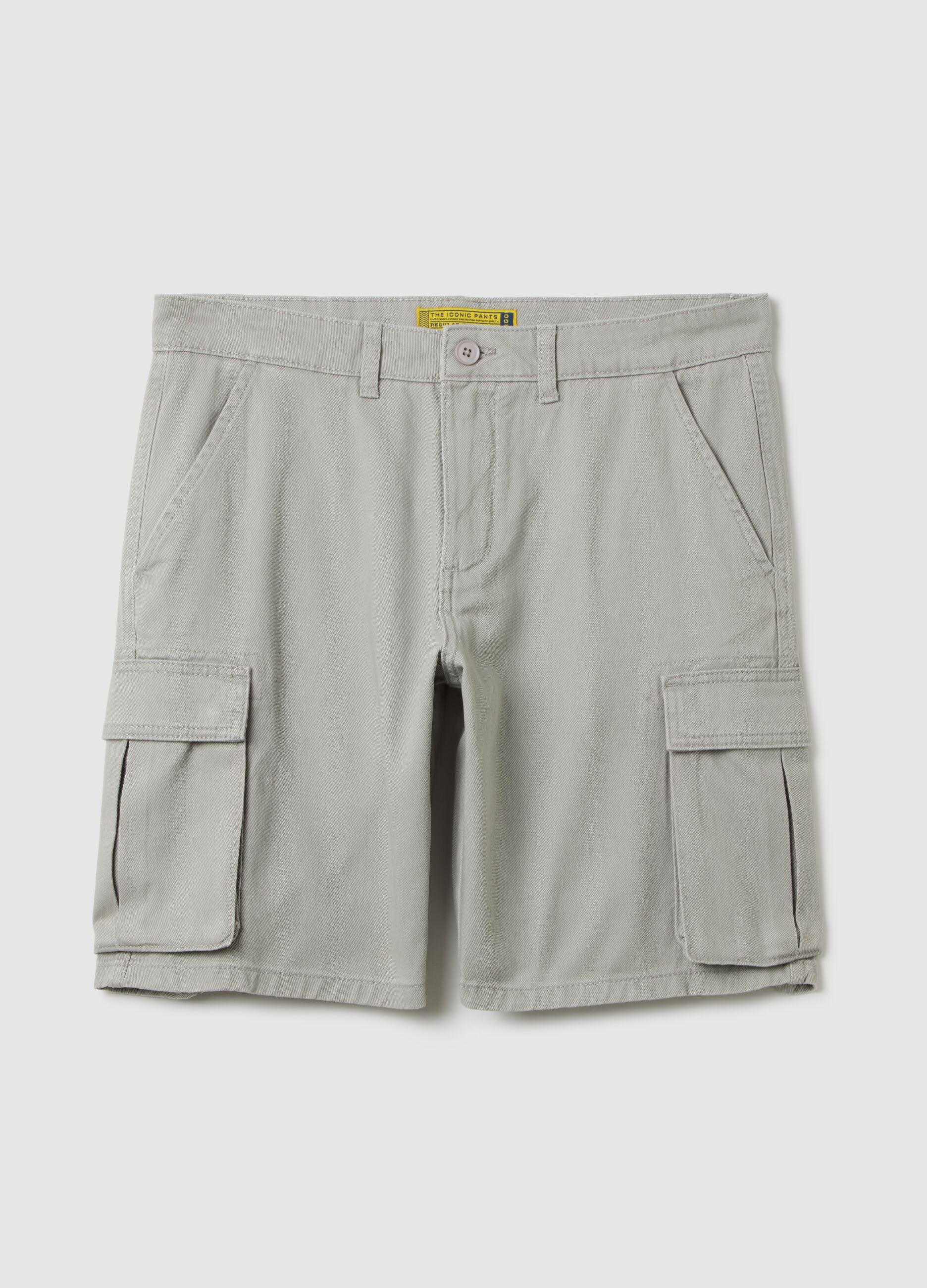 Men's grey pure cotton regular fit shorts