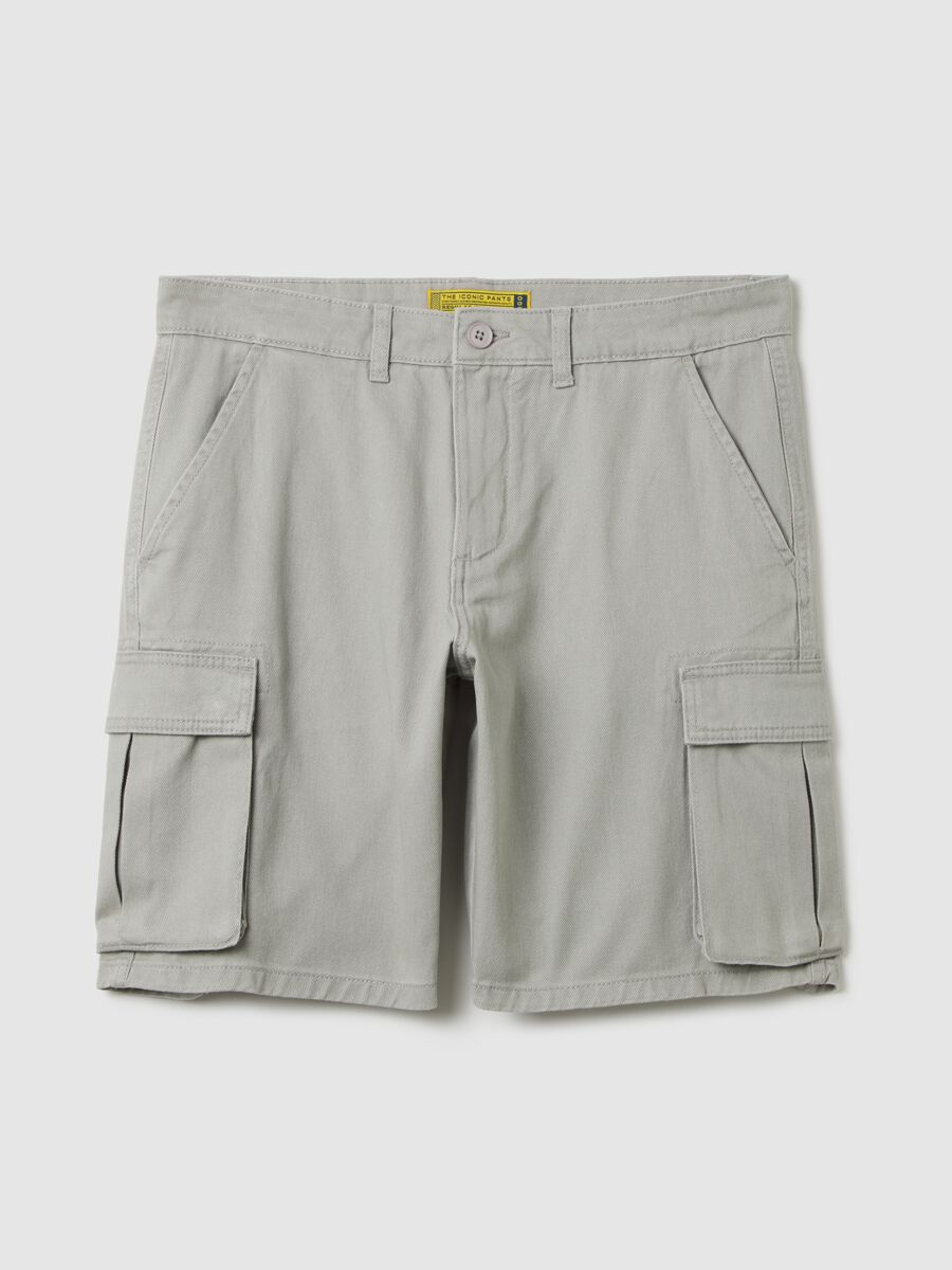 Men's grey pure cotton regular fit shorts_0