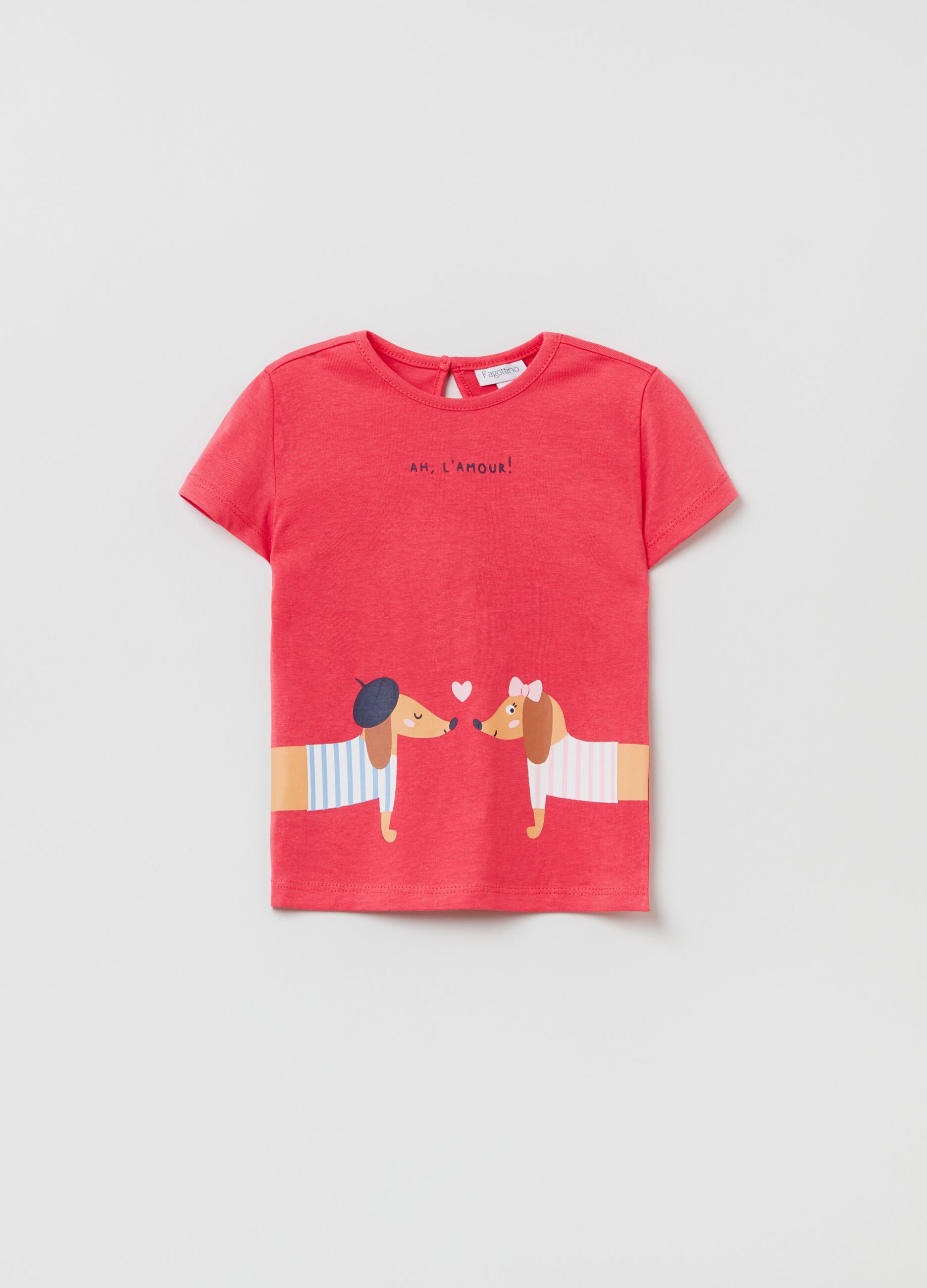 Cotton T-shirt with dachshunds print