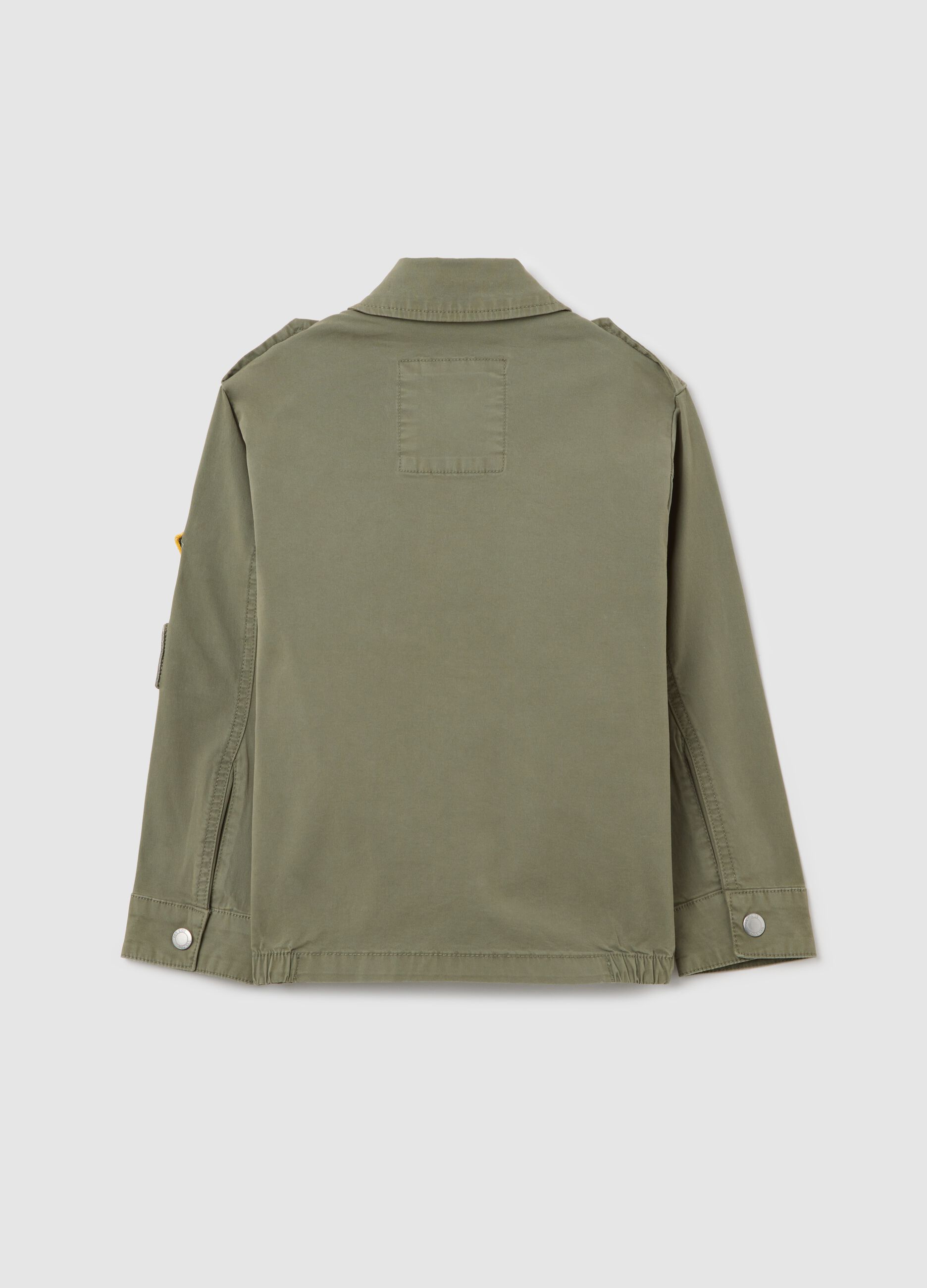 Cotton safari jacket with patch