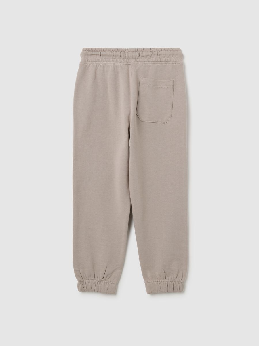 Beige cotton trousers for boys_1