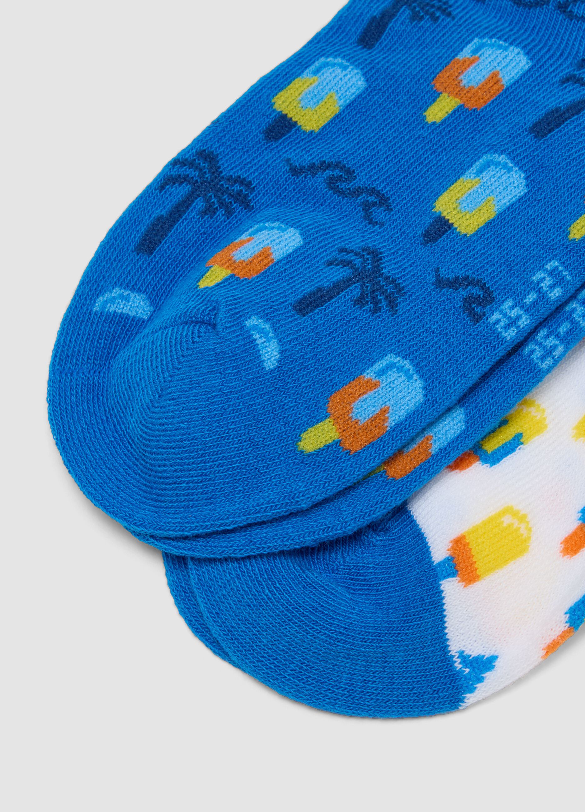 Kids&rsquo; multicolour stretch cotton-blend socks multipack