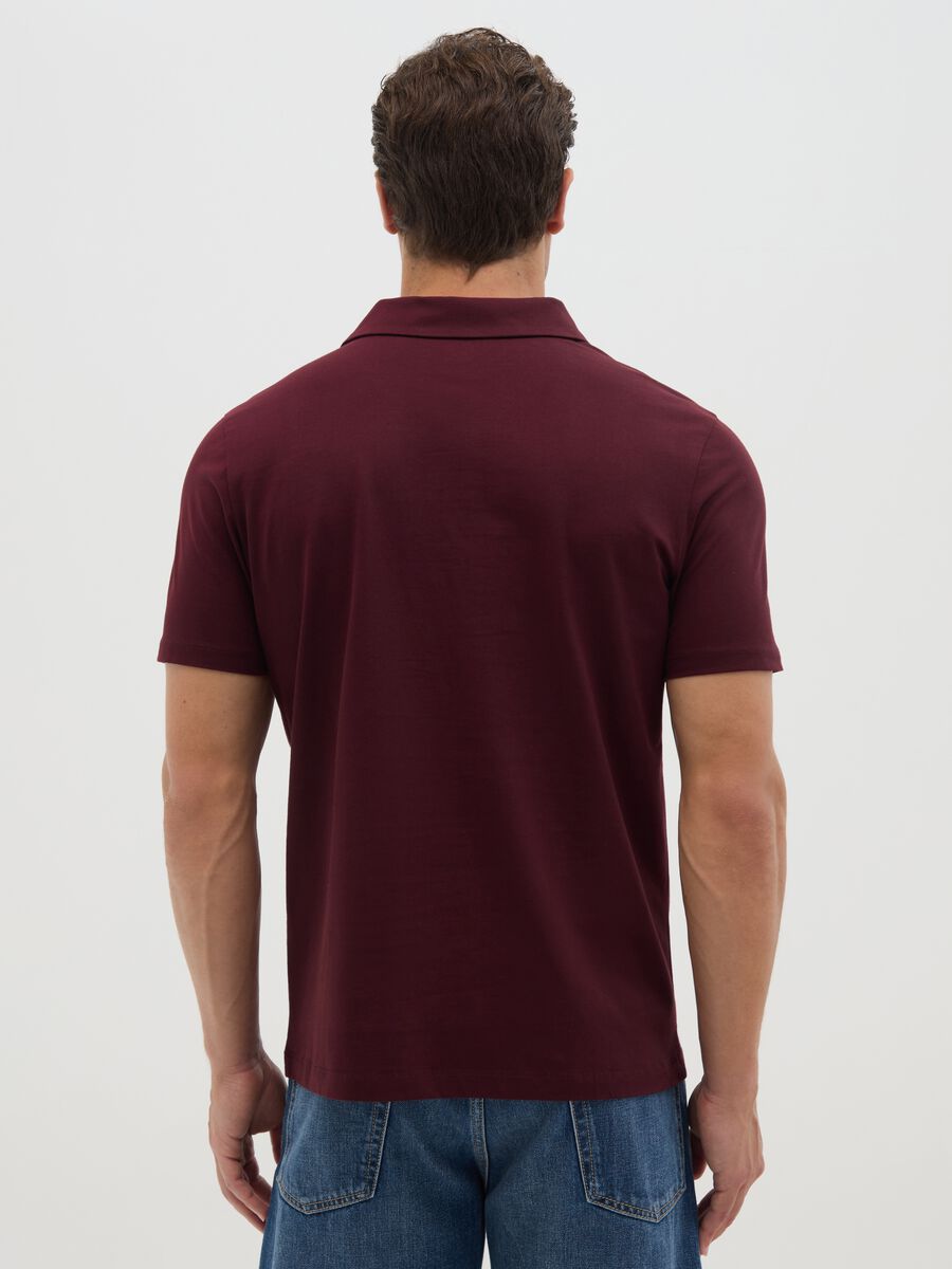 Polo da uomo in puro cotone rosso regular fit_3