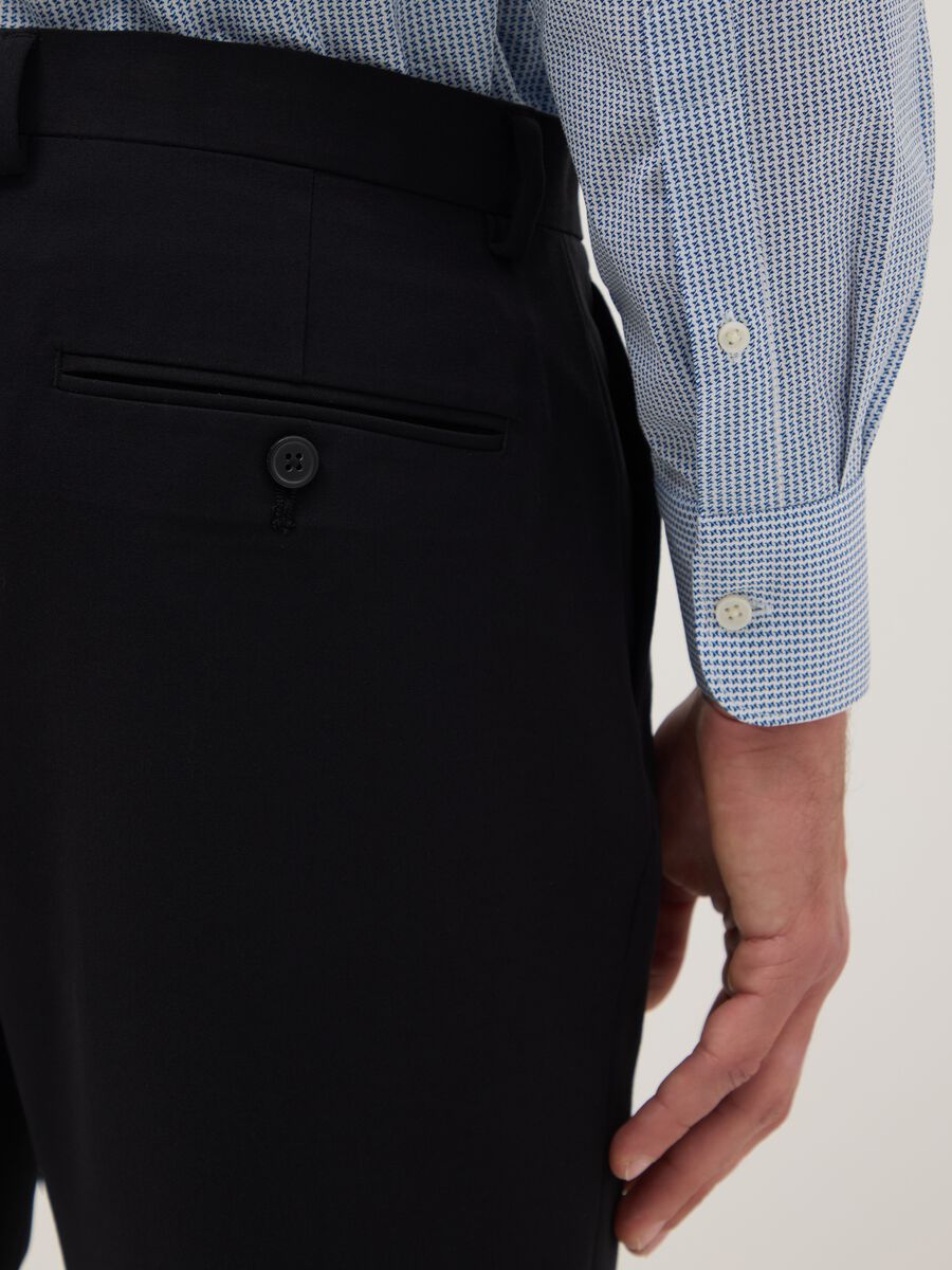 Multicolour cotton shirt with stretch micro-checks regular fit_3