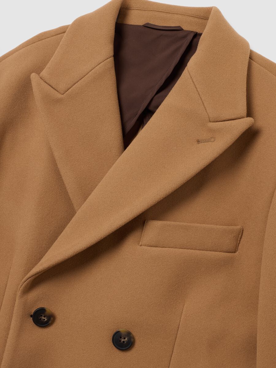 Elegant brown regular fit coat with buttons_6