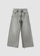 Girls&rsquo; grey wide-leg jeans in pure cotton_0