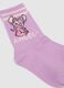 Girls' cotton multicolour stretch socks twin pack with Stitch print_2
