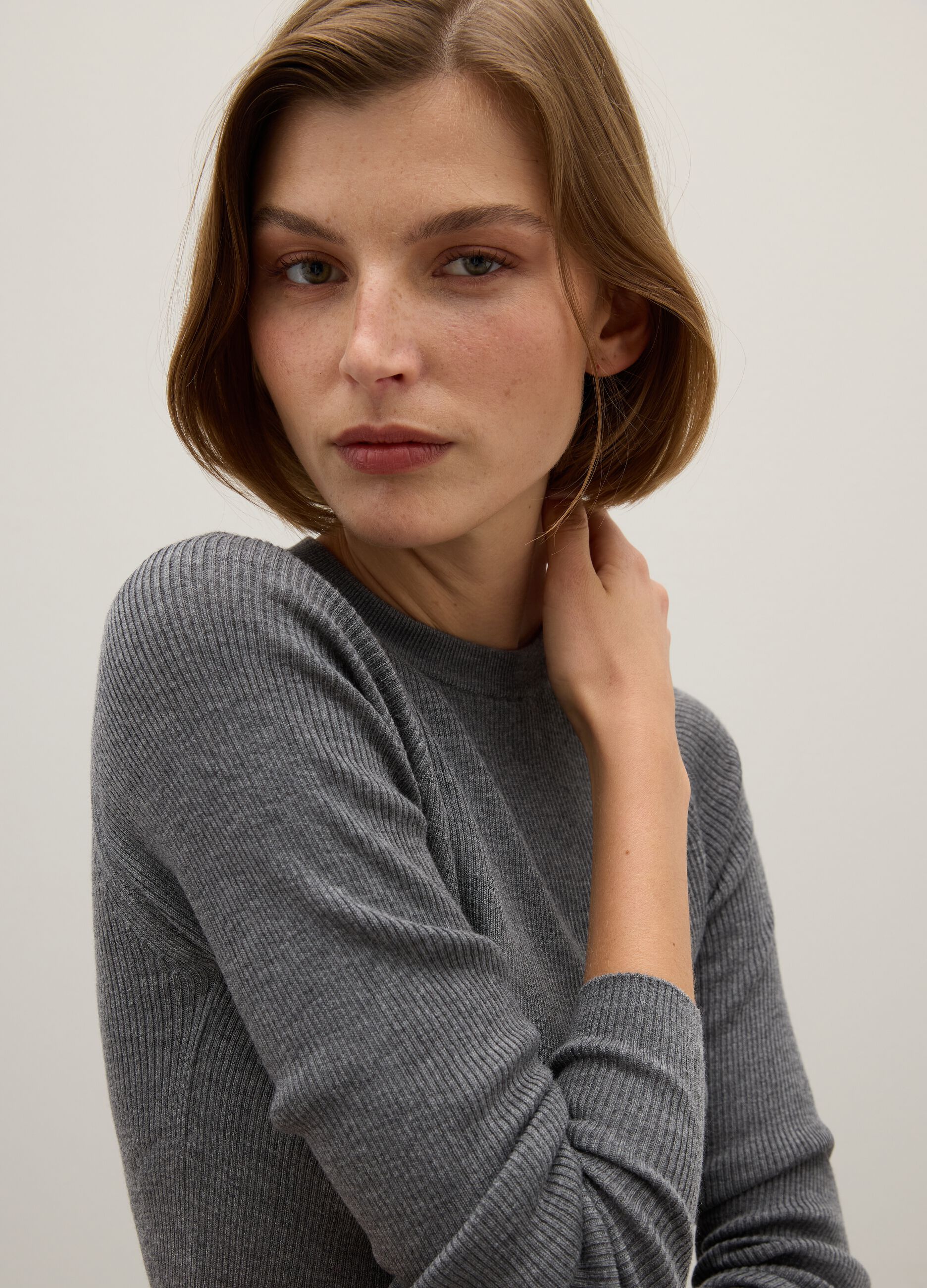 Grey Fitted Jumper
