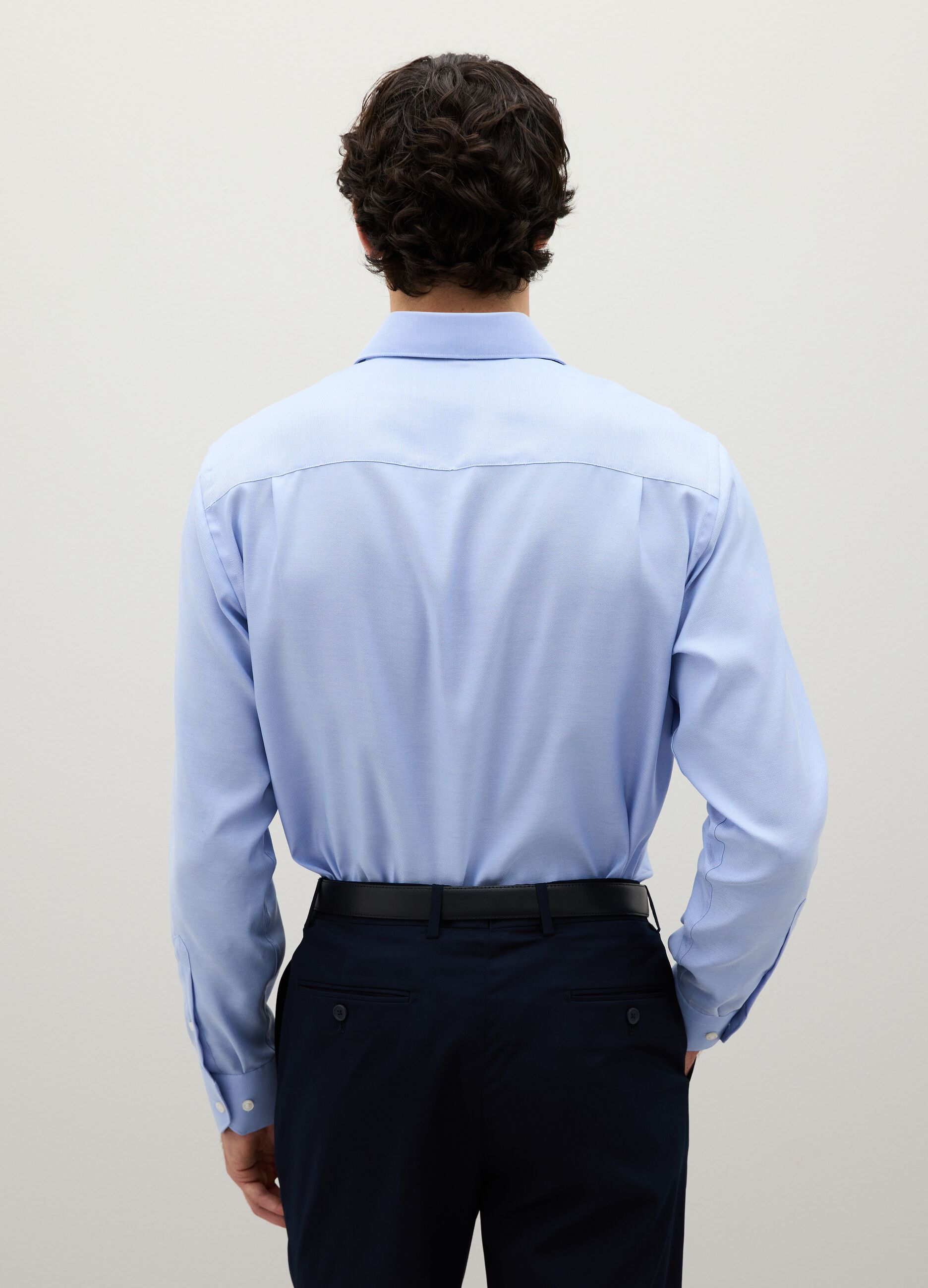Regular fit azure pure cotton shirt