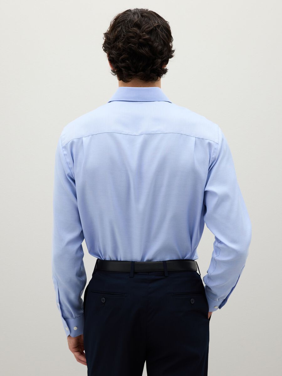 Regular fit azure pure cotton shirt_3