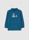 Children's blue high-neck pure cotton jumper with regular fit_0
