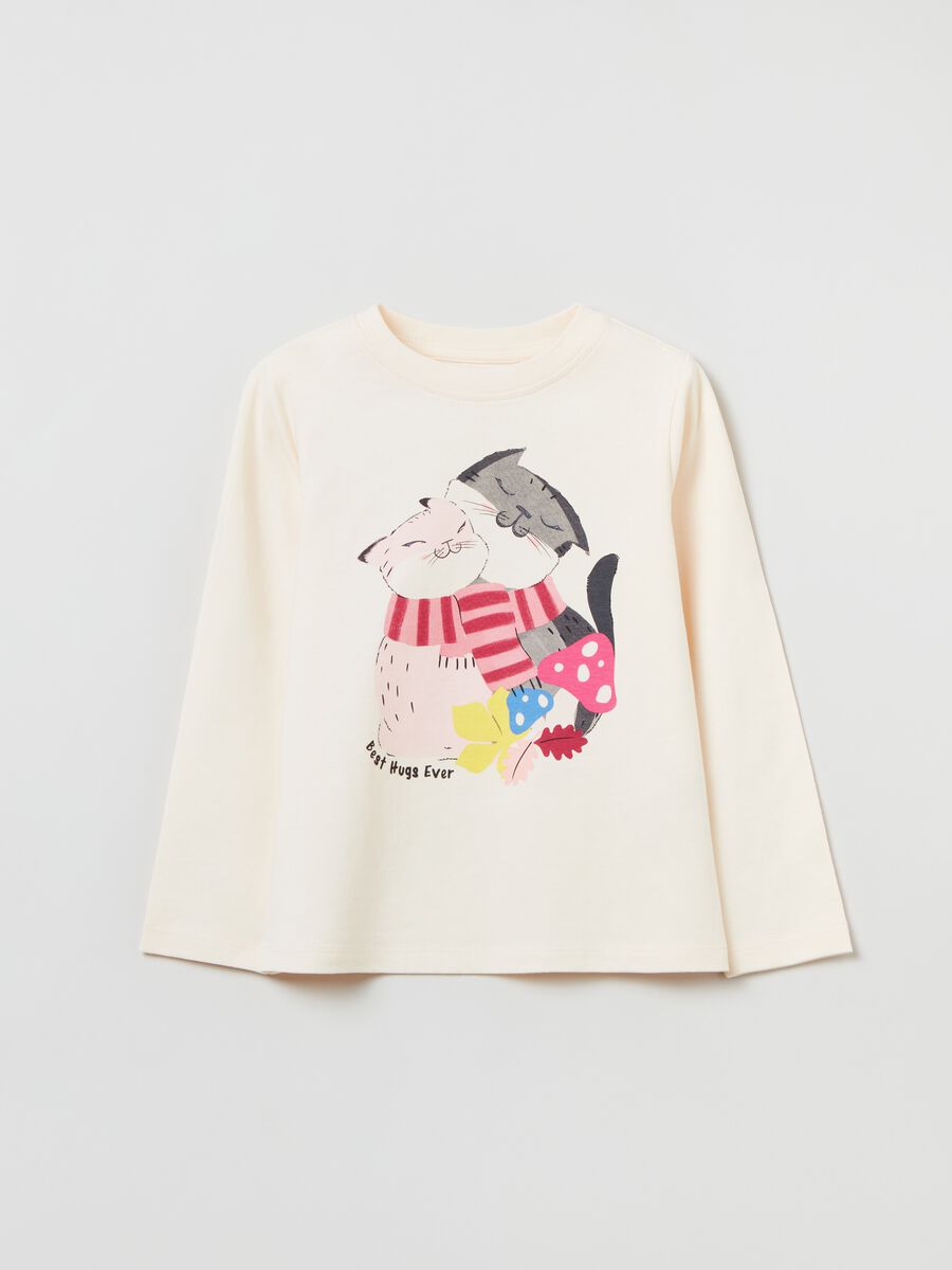 T-shirt a maniche lunghe con stampa_0