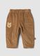 Pantaloni beige in puro cotone a coste con ricamo Winnie The Pooh comfort fit_0