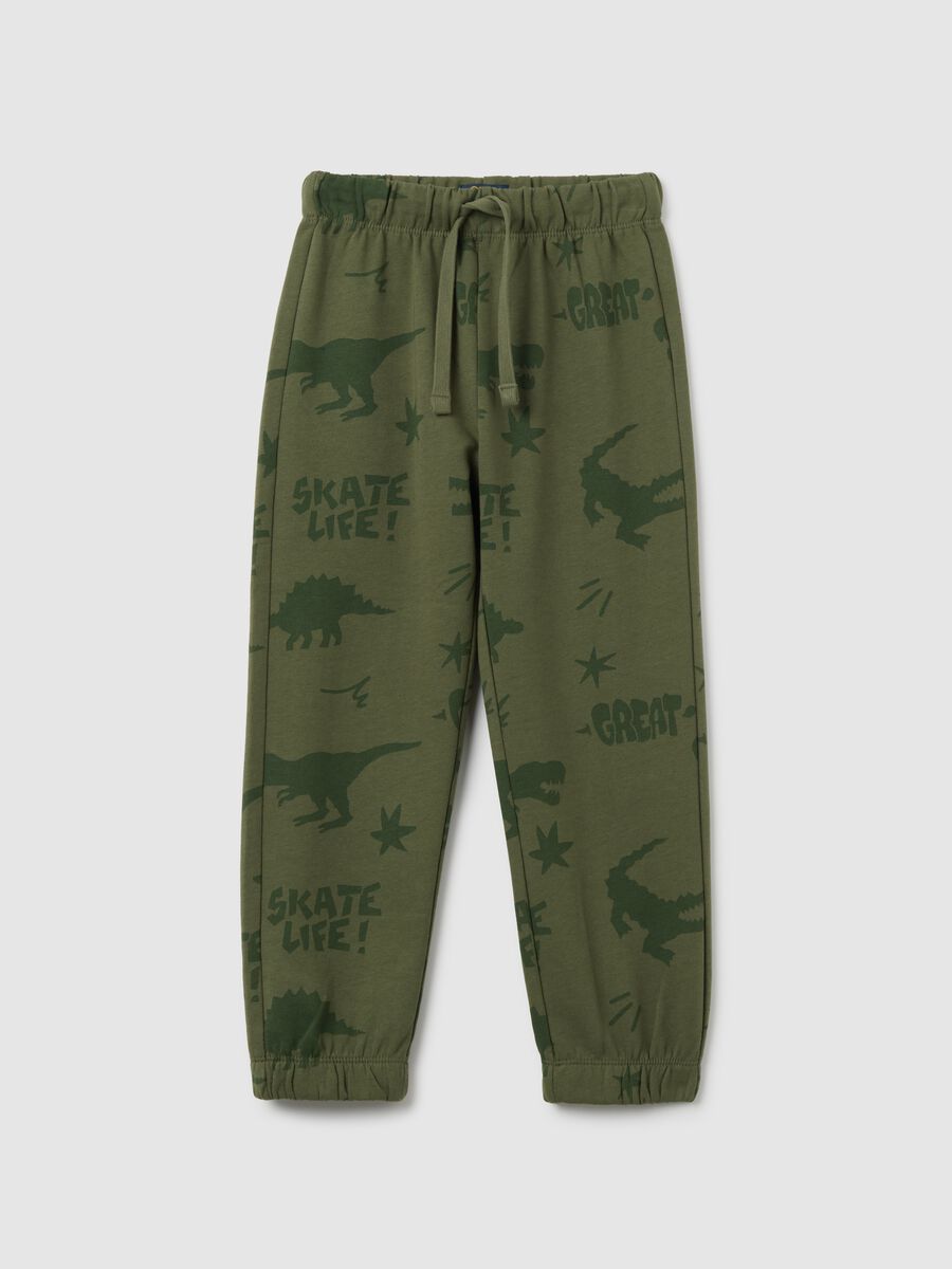 Green pure cotton regular fit children's trousers_0