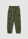Green pure cotton regular fit children's trousers_0
