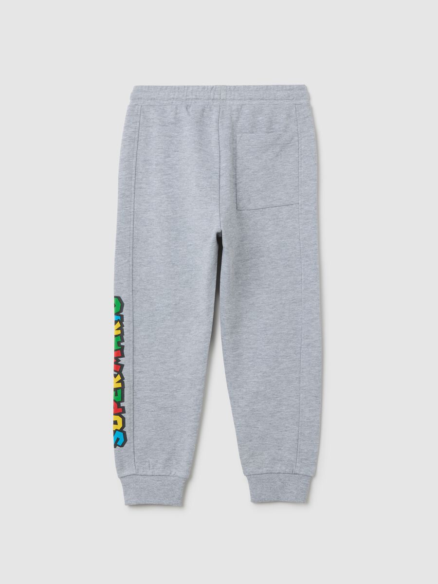 Kids grey cotton jogger trousers regular fit_1