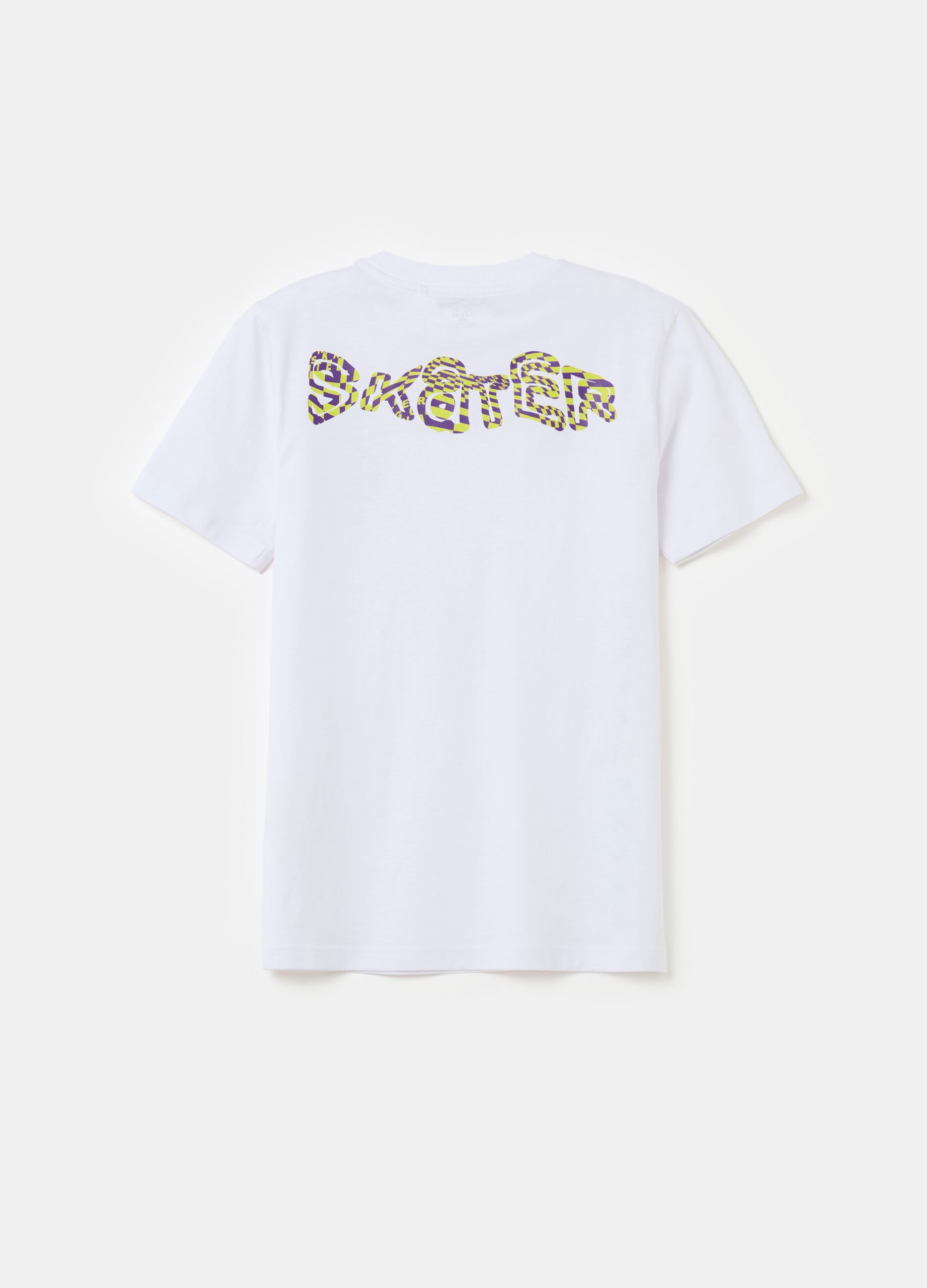 T-shirt in cotone con stampa skater