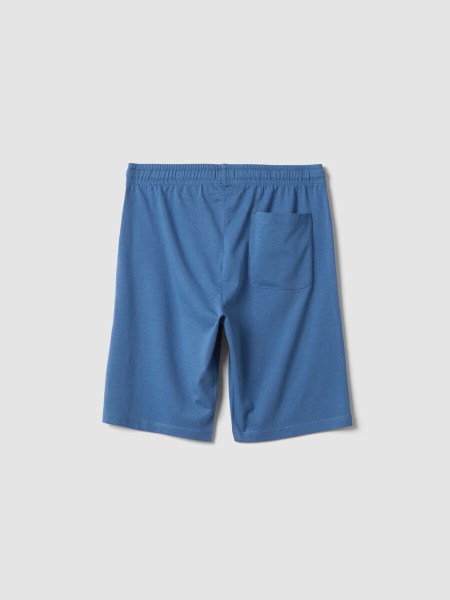 Shorts azzurri in puro cotone organico da ragazzo regular fit_1