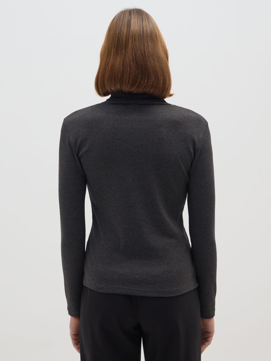 Dolcevita in misto cotone grigia regular fit_2