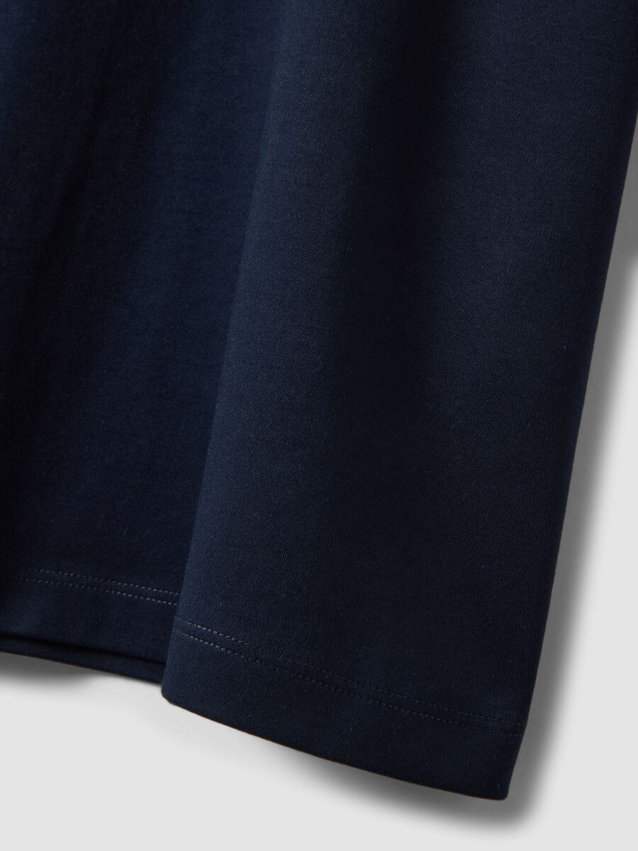 T-shirt blu in puro cotone mercerizzato slim fit_5