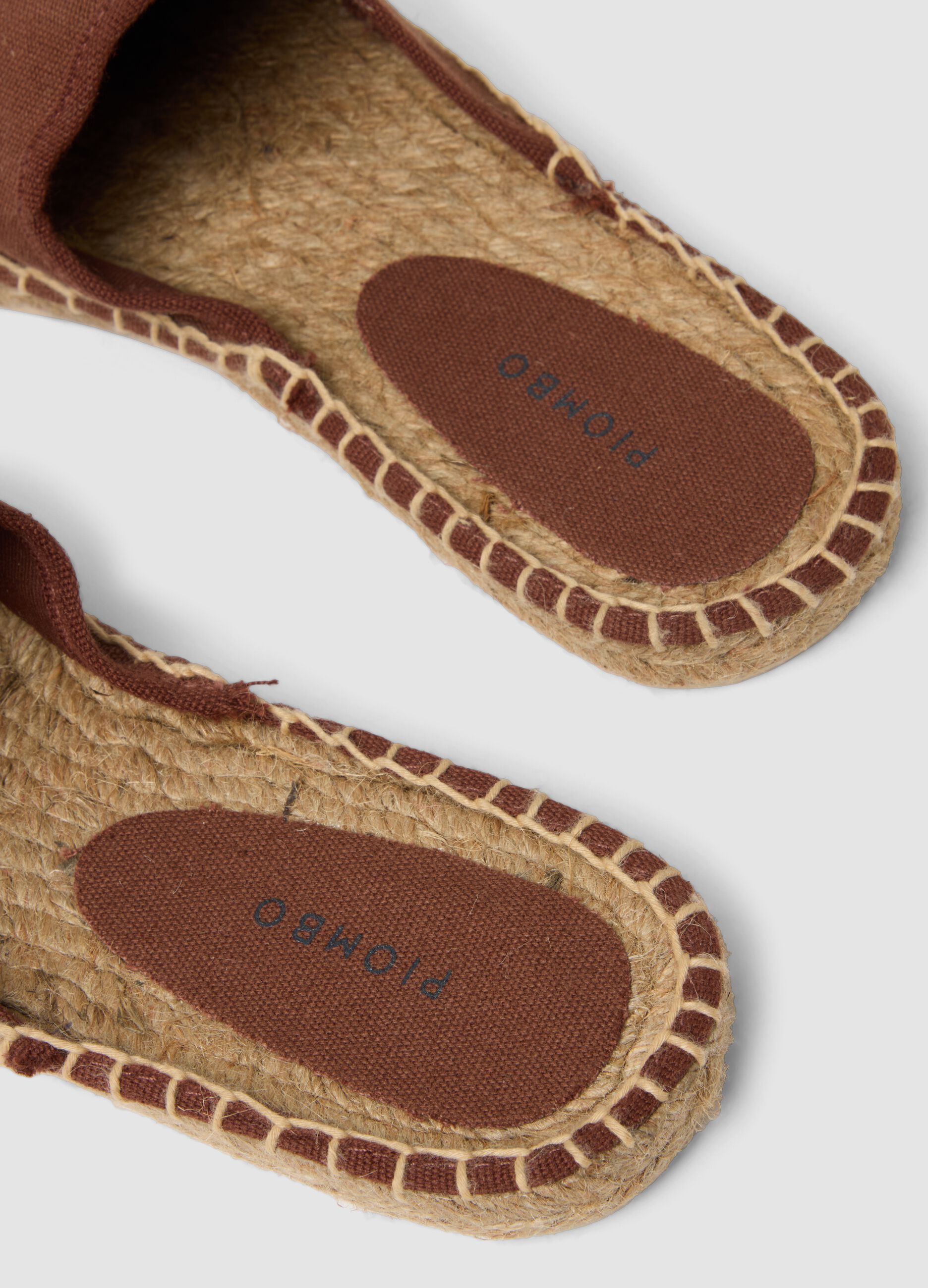 Brown espadrille-style sandals
