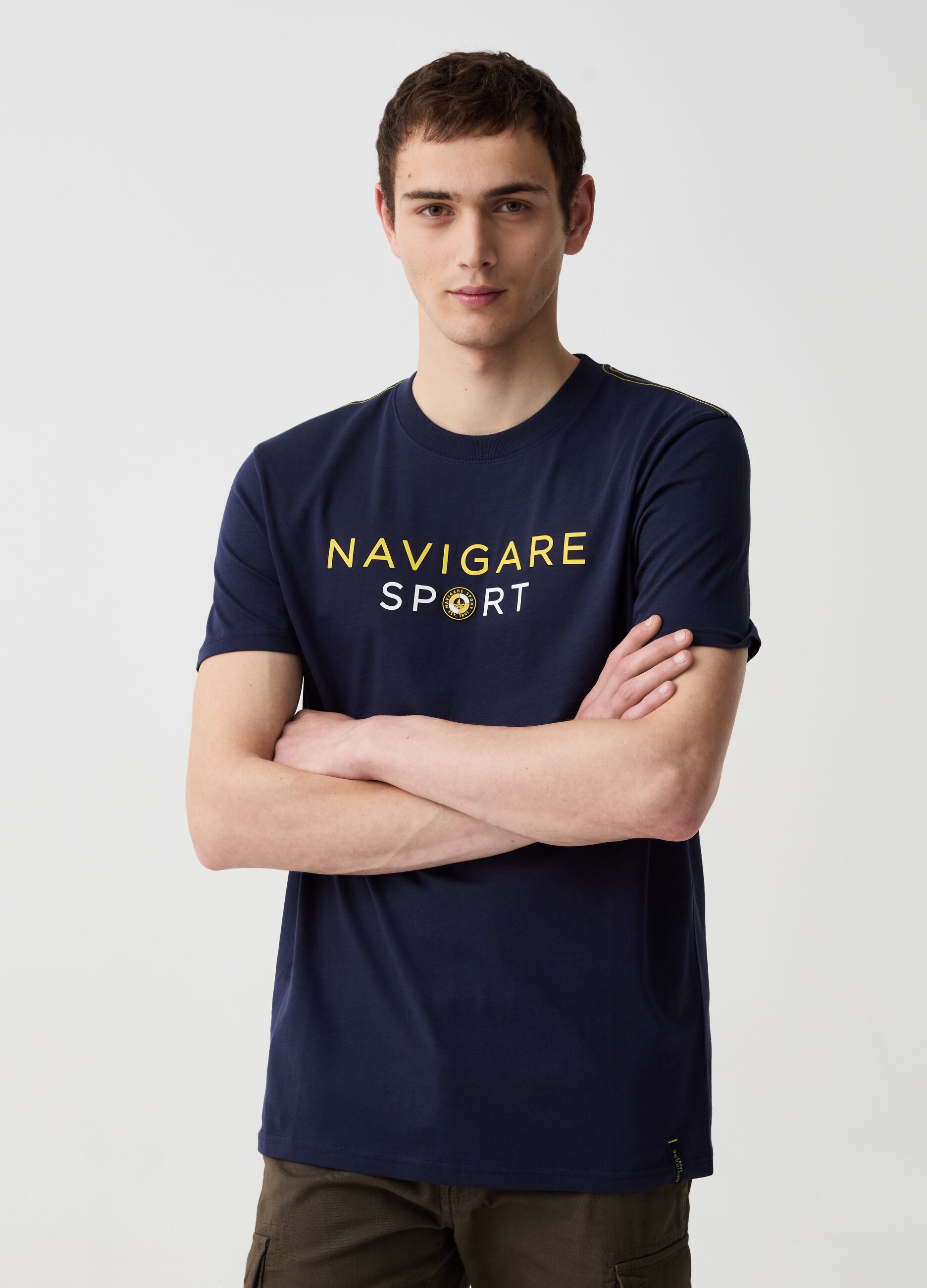 T-shirt stampa lettering Navigare Sport