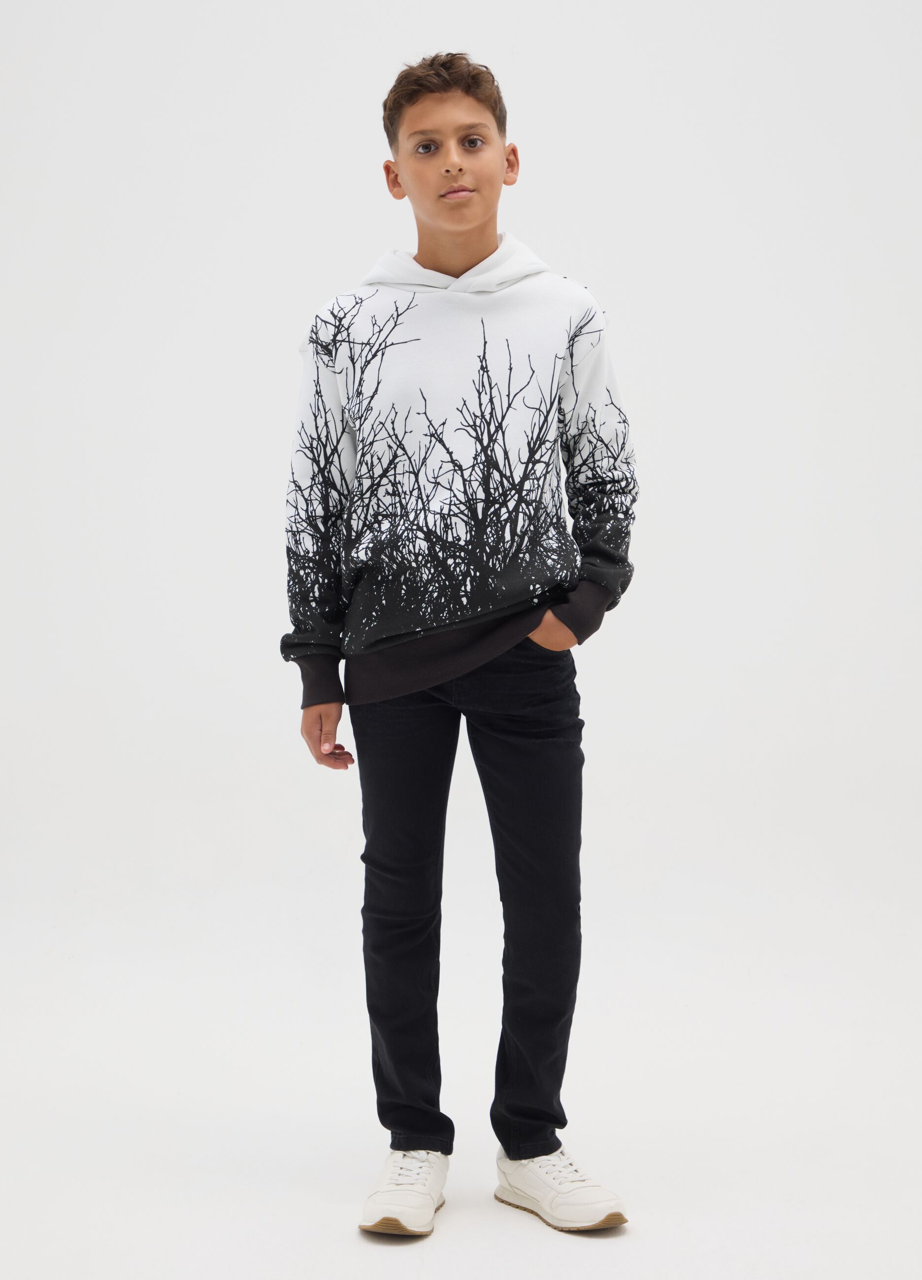 Jeans da ragazzo in denim nero regular fit