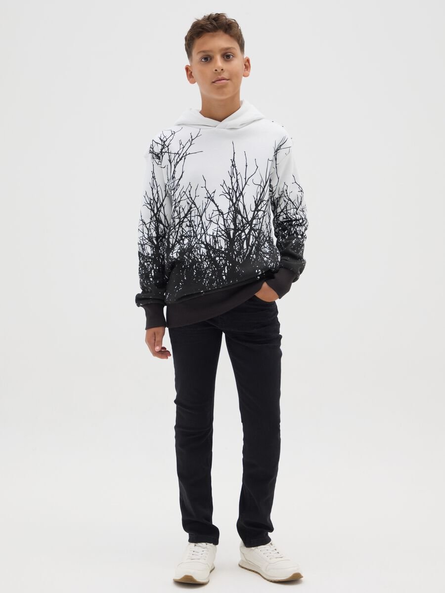 Jeans da ragazzo in denim nero regular fit_1