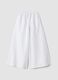 White linen and cotton blend palazzo trousers_0
