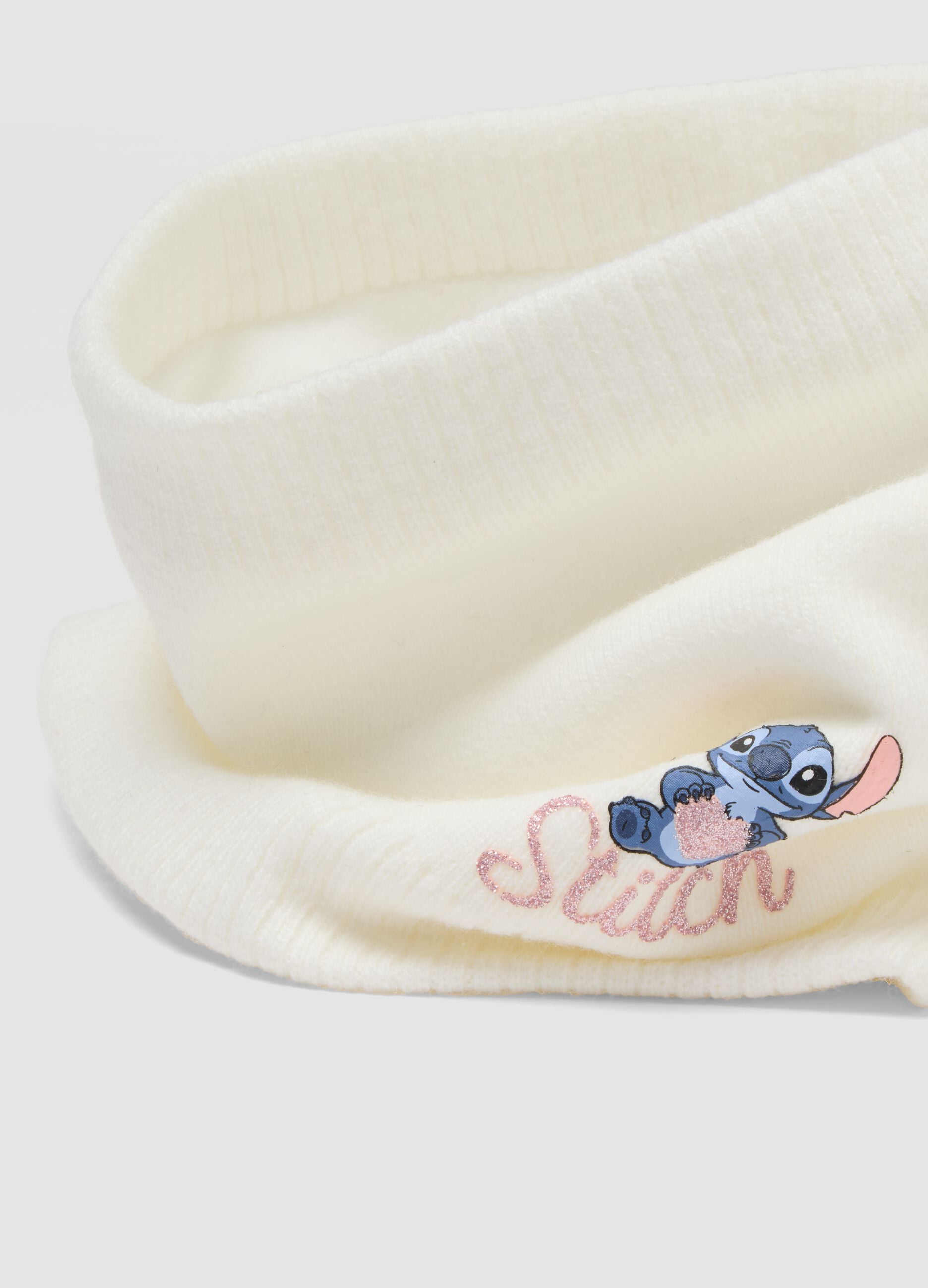 White Stitch print scarf