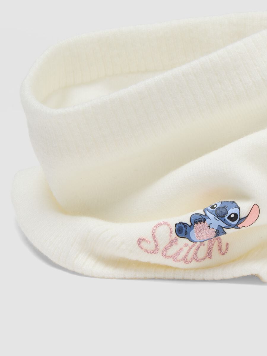 Sciarpa bianca con stampa Stitch_1