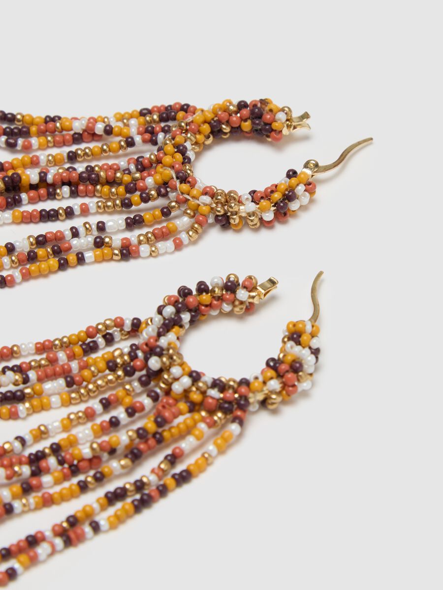 Women's multicolour glass earrings with beads_2