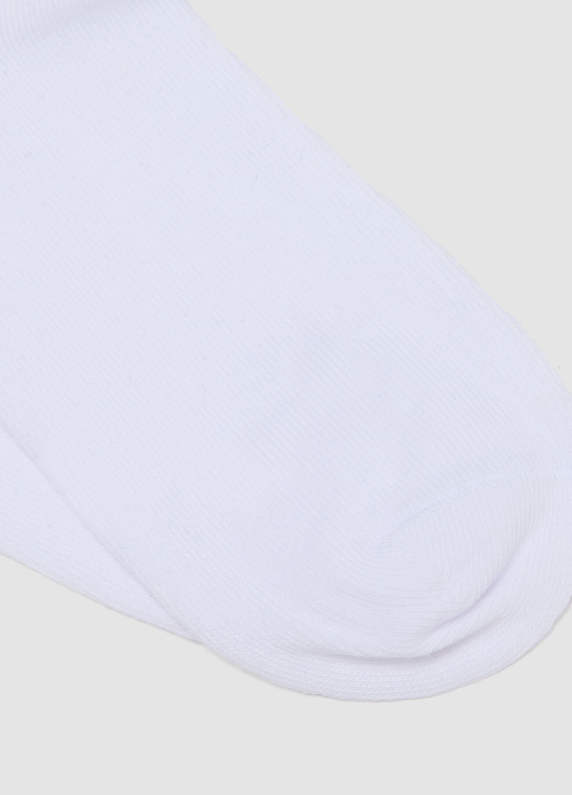 Calzini bianchi in cotone organico elasticizzato con strass