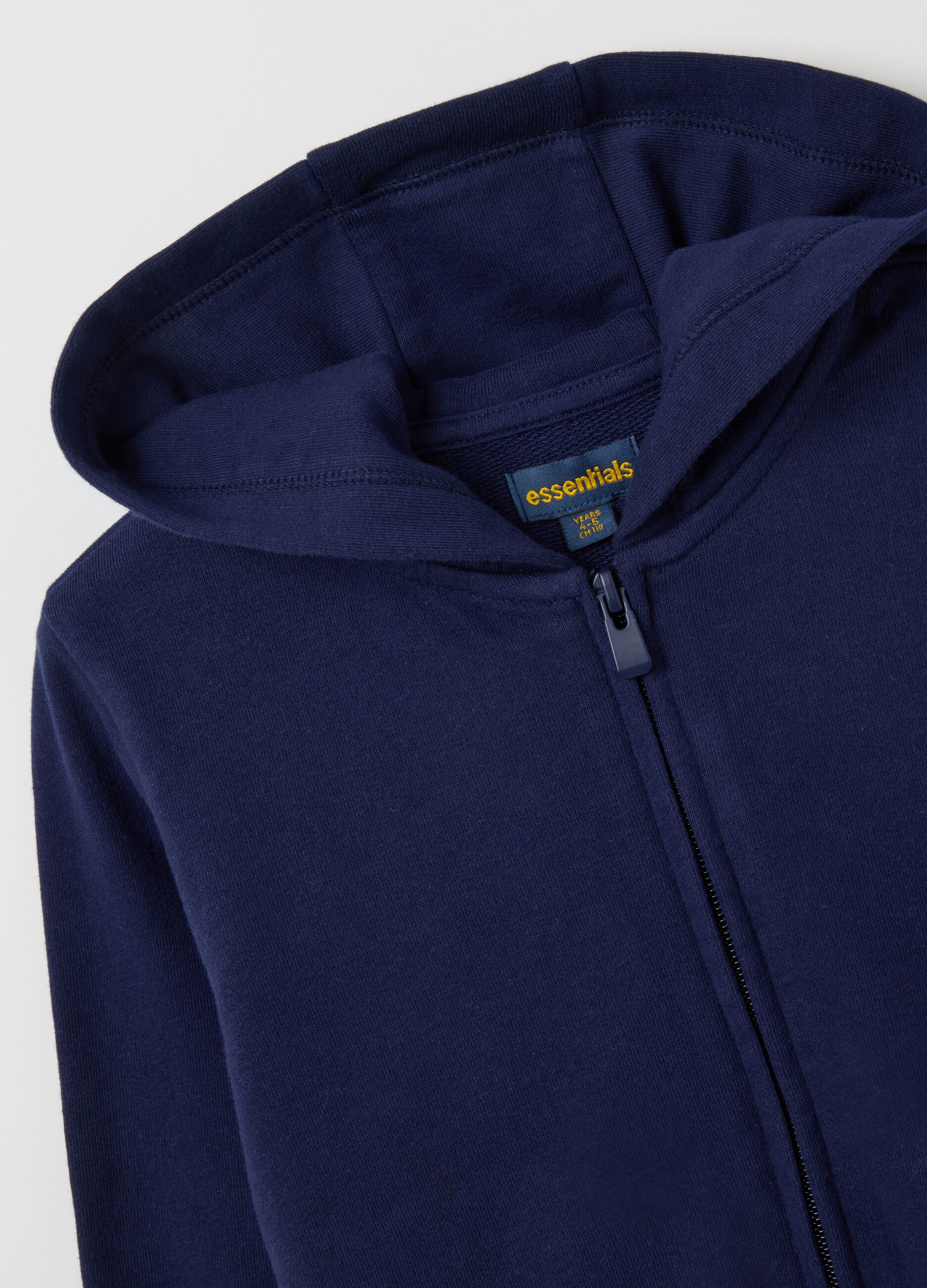 Girls' sweatshirt in pure blue cotton regular fit