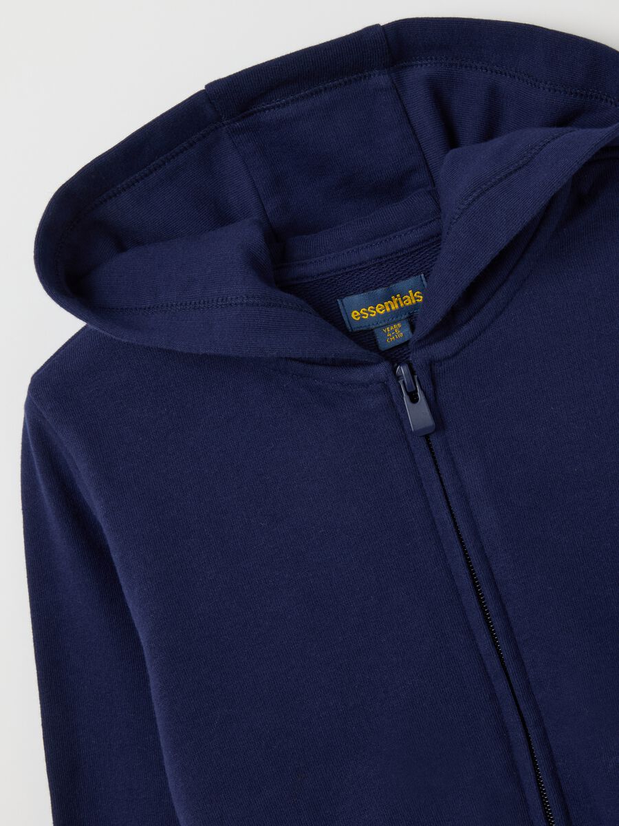 Felpa da bambina in puro cotone blu regular fit_2