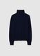 Blue pure wool high neck sweater regular fit_4