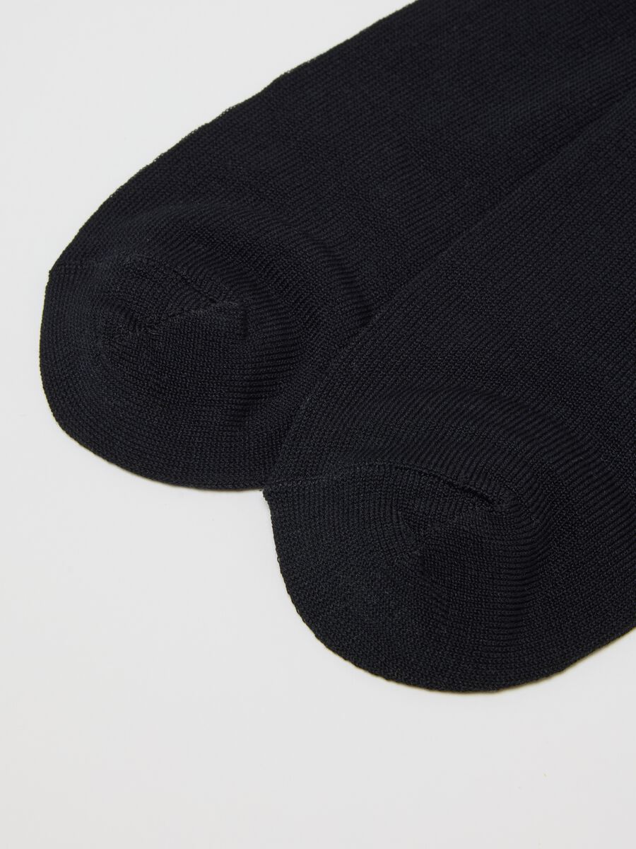 Set of black cotton blend socks_1