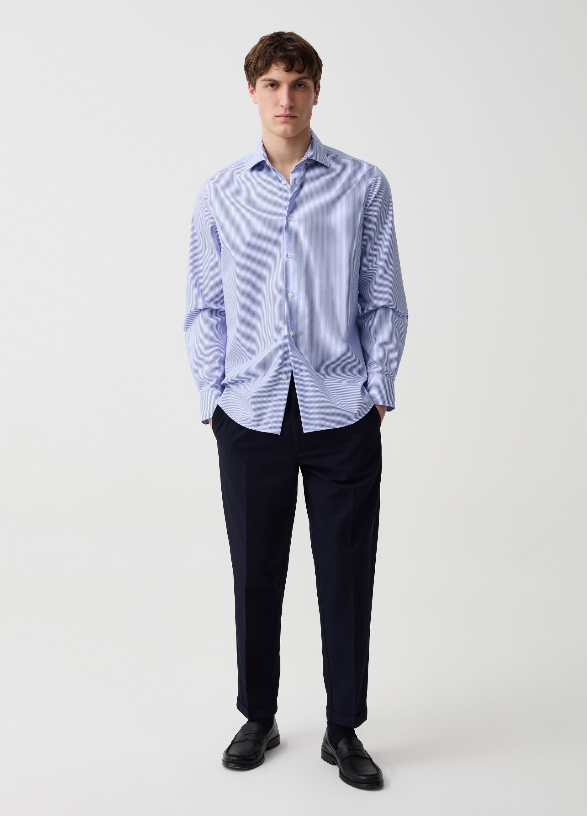 Ovs Pantalone chino con pinces e risvolti