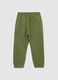 Children's green pure cotton regular fit trousers_1