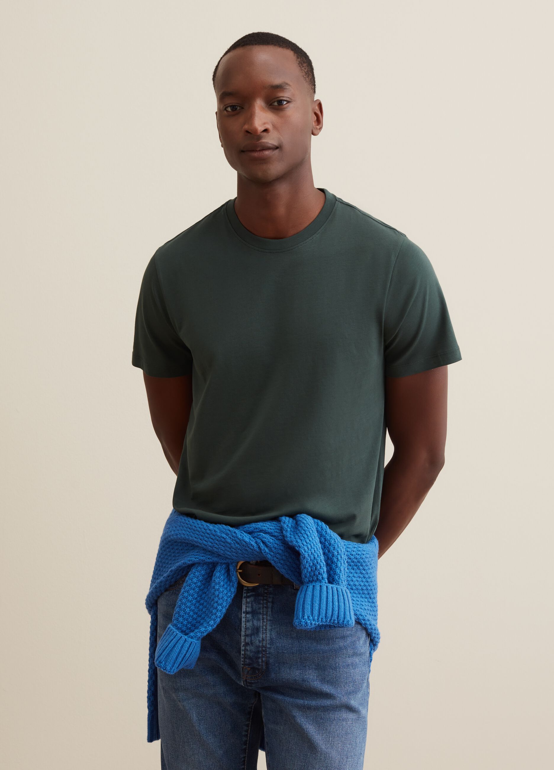 T-shirt in cotone Supima con scollo rotondo_0