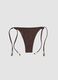 Brown stretch bikini bottoms with side ties and beads_4