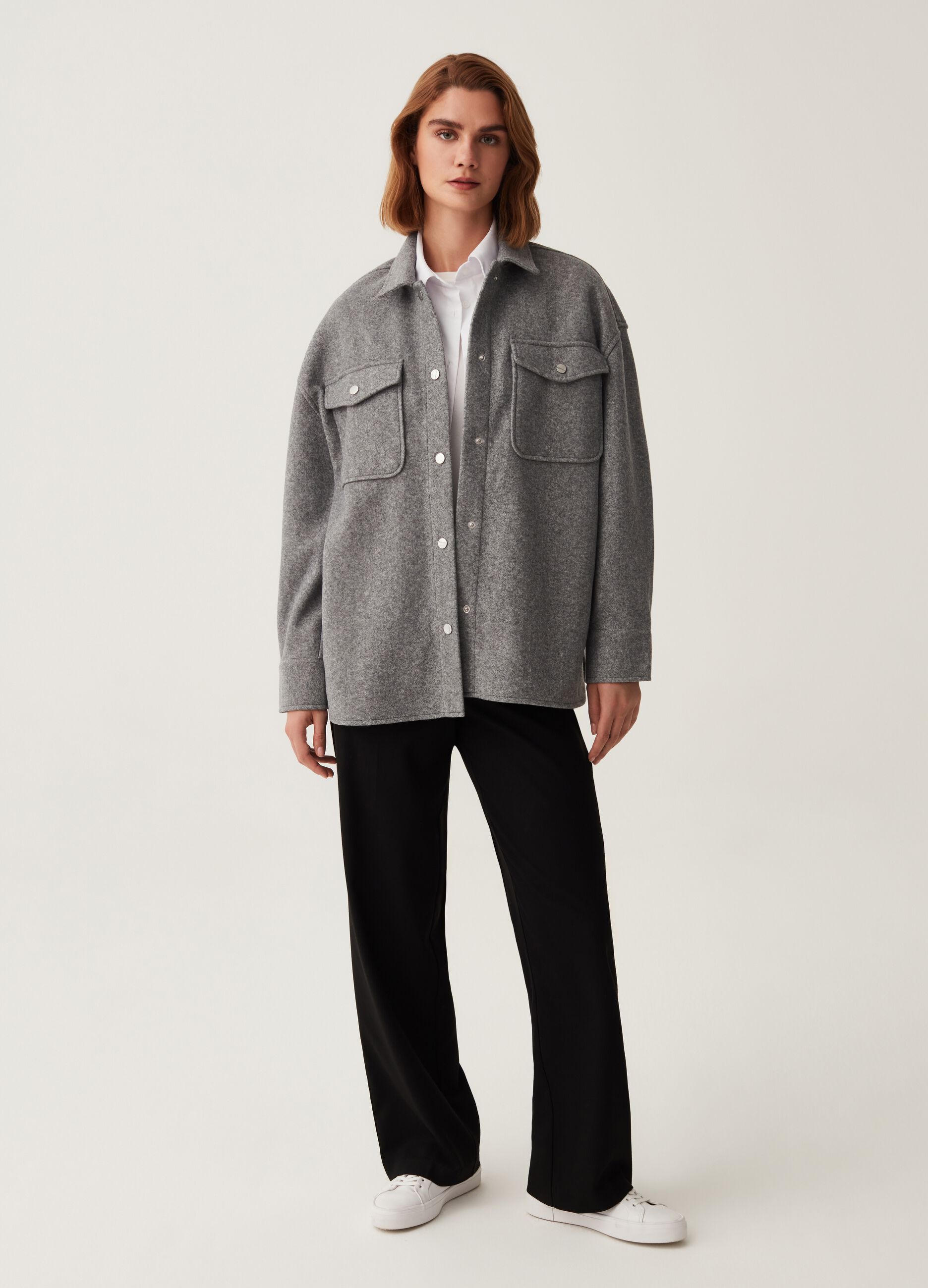 Shacket oversize in panno melange_1
