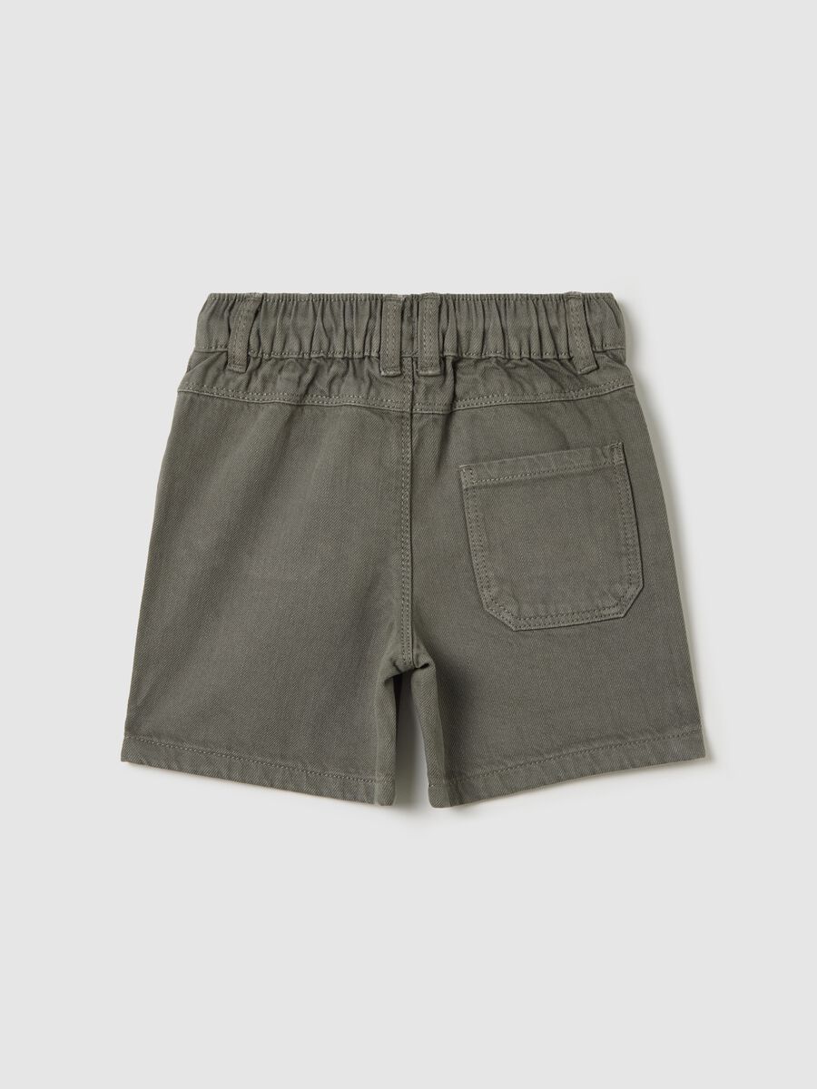 Grey shorts in cotton with drawstring_1