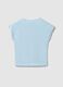 Slim Fit Girl's Blue Stretch Cotton T-shirt_4