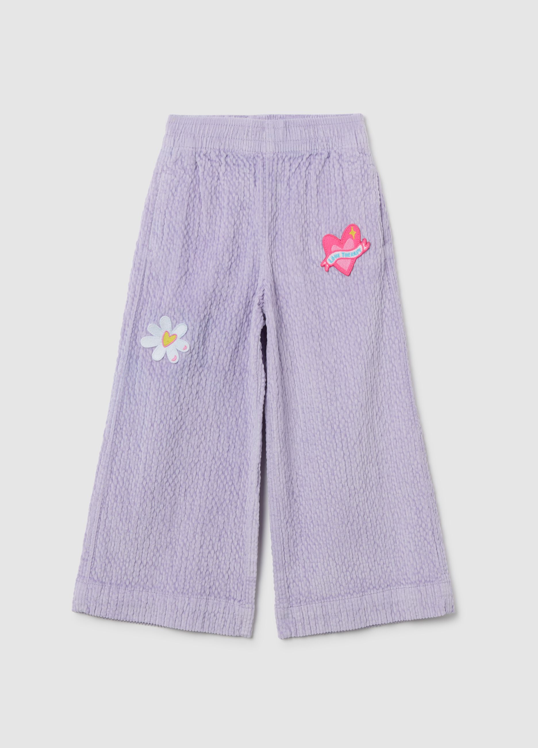 Girls' purple wide leg trousers