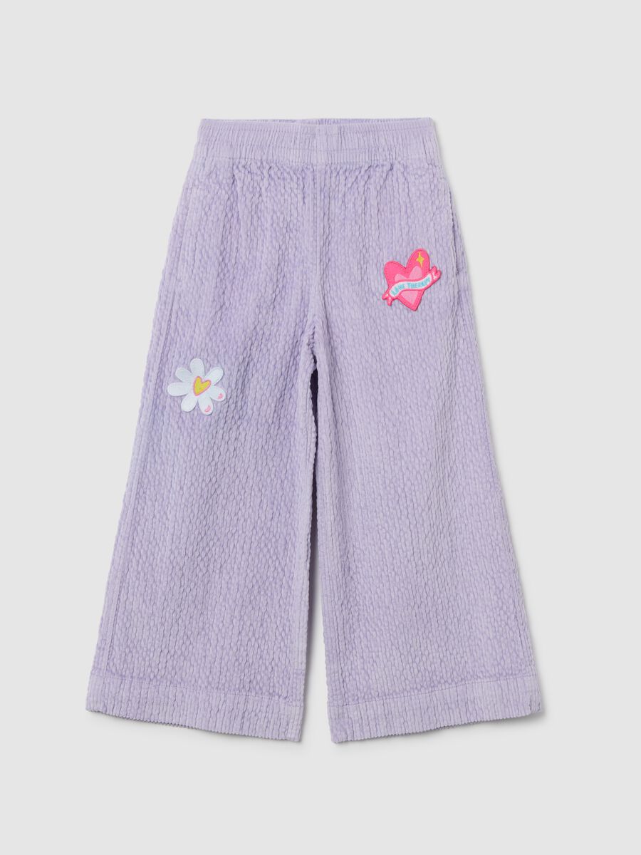 Girls' purple wide leg trousers_0