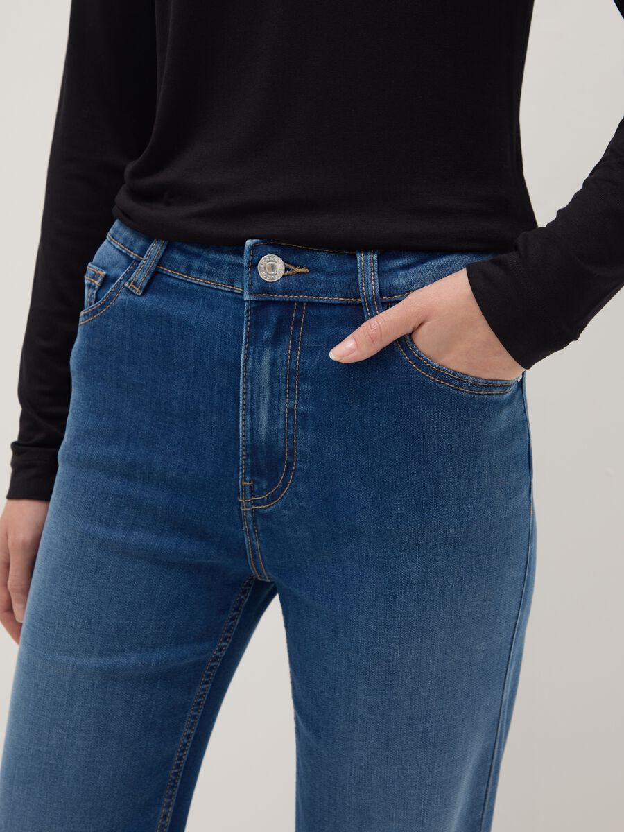 Blue denim bootcut jeans_3