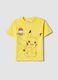 Yellow pure cotton children's t-shirt regular fit with Pikachu_0